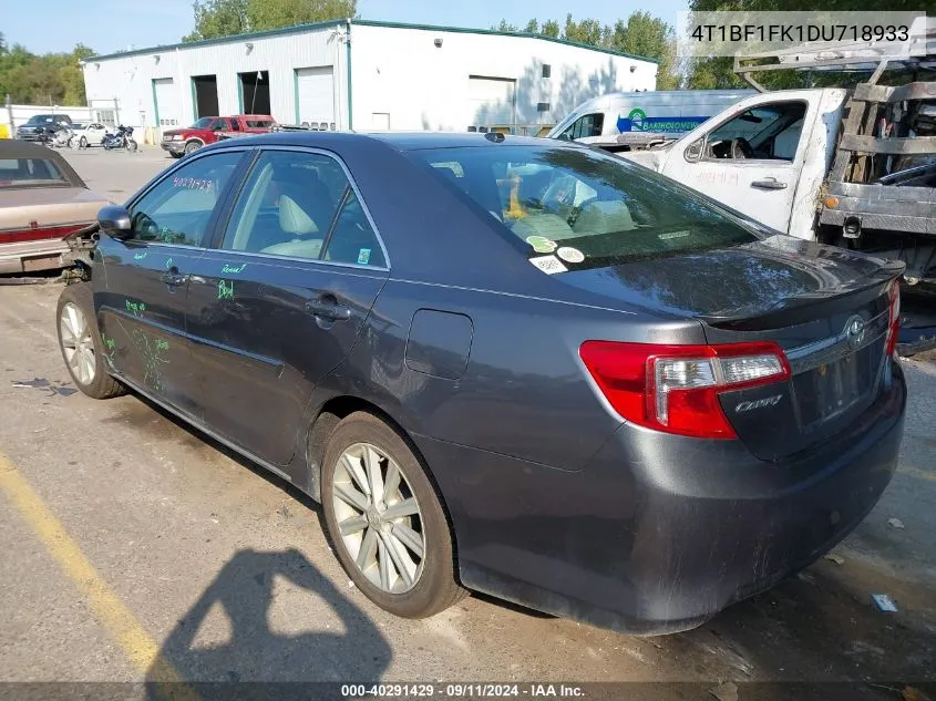 2013 Toyota Camry L/Se/Le/Xle VIN: 4T1BF1FK1DU718933 Lot: 40291429