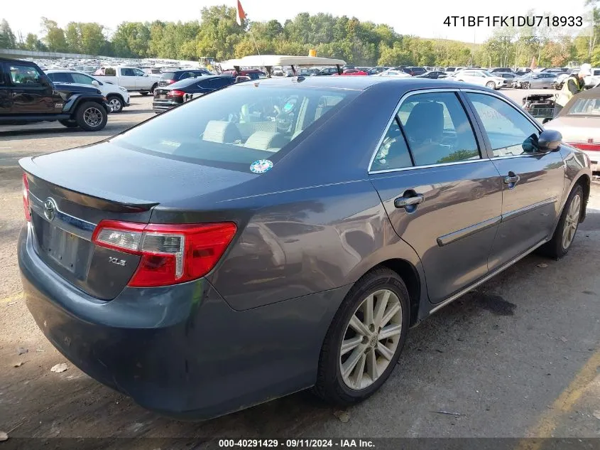 2013 Toyota Camry L/Se/Le/Xle VIN: 4T1BF1FK1DU718933 Lot: 40291429