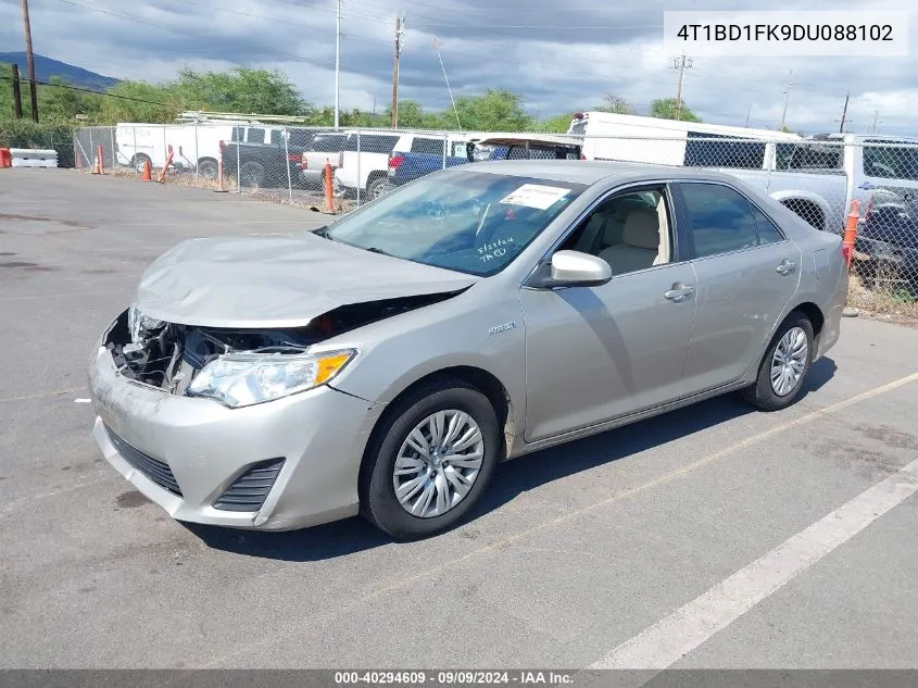 4T1BD1FK9DU088102 2013 Toyota Camry Hybrid Le