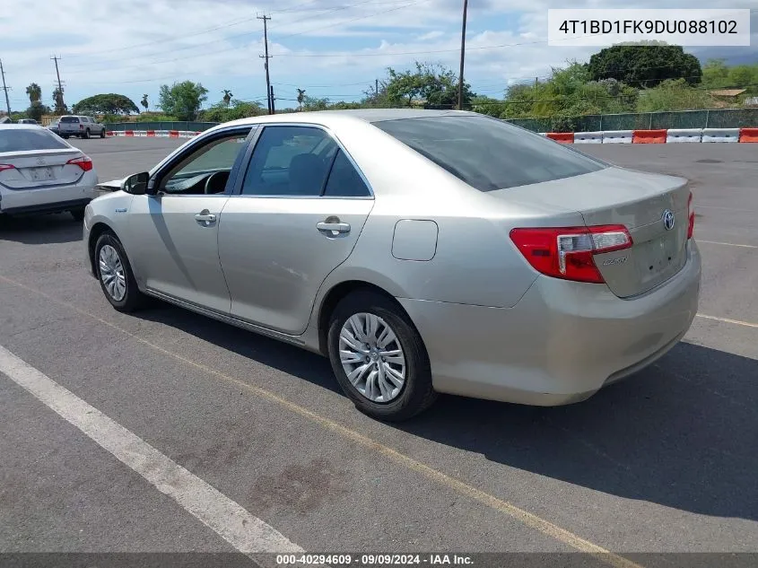 4T1BD1FK9DU088102 2013 Toyota Camry Hybrid Le