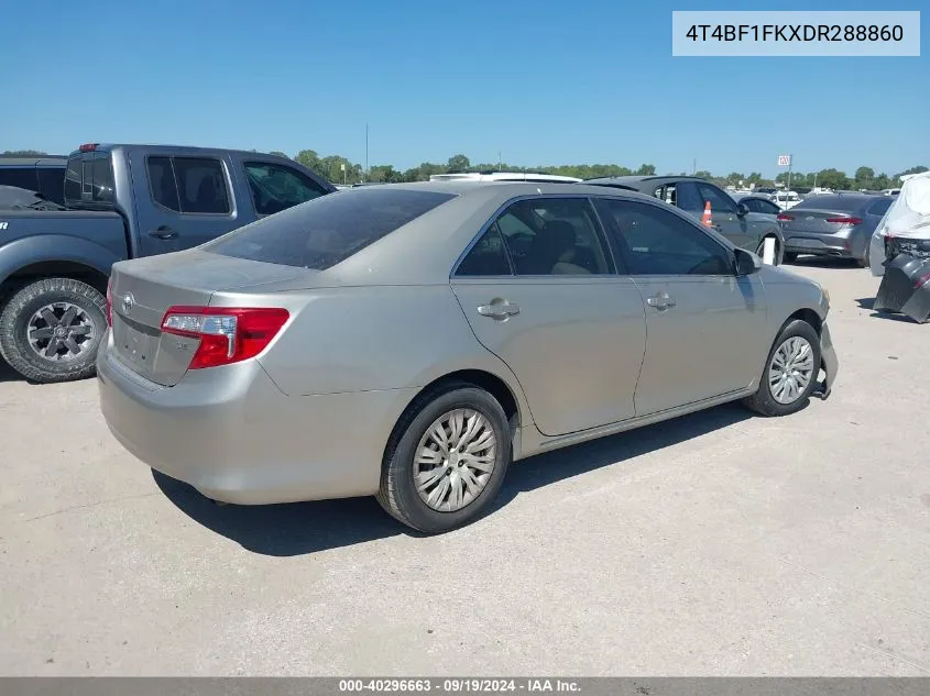 2013 Toyota Camry Le VIN: 4T4BF1FKXDR288860 Lot: 40296663