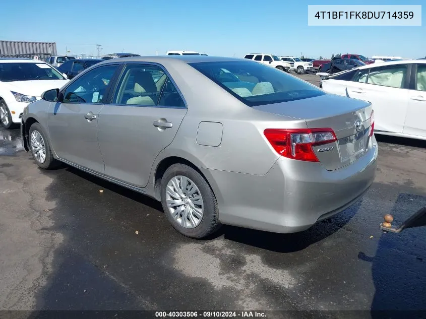 2013 Toyota Camry Le VIN: 4T1BF1FK8DU714359 Lot: 40303506