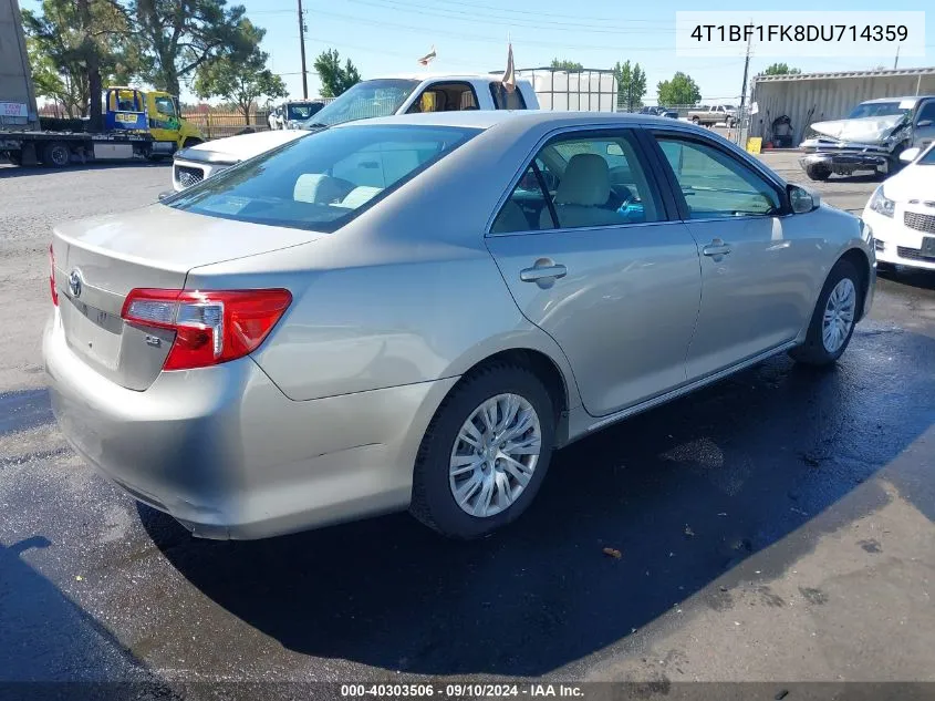 2013 Toyota Camry Le VIN: 4T1BF1FK8DU714359 Lot: 40303506