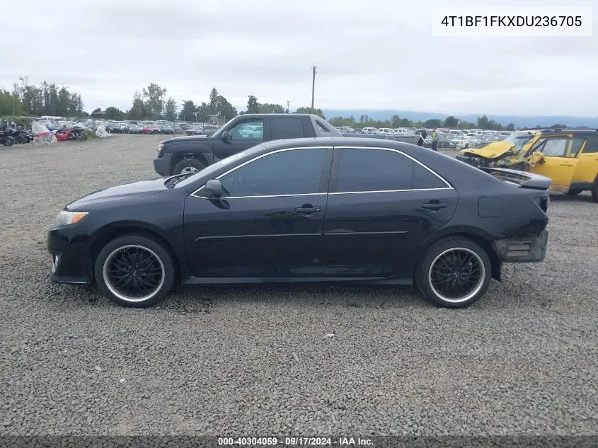 2013 Toyota Camry Se VIN: 4T1BF1FKXDU236705 Lot: 40304059