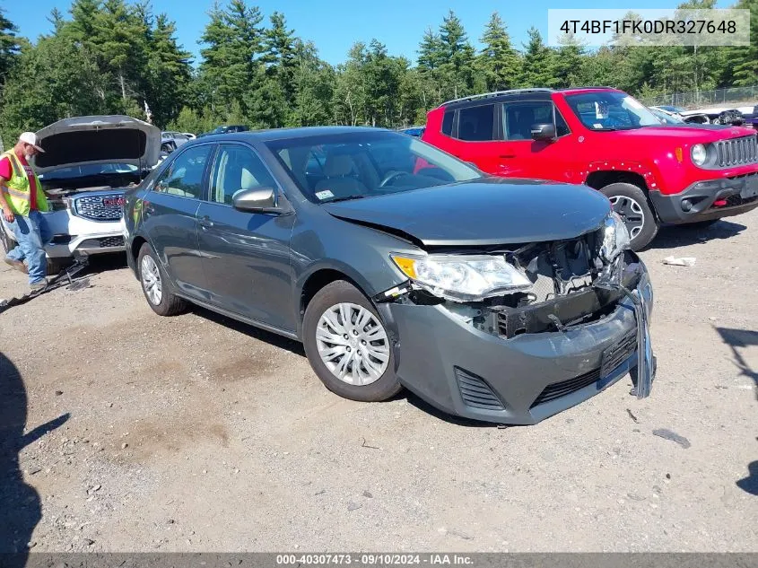 2013 Toyota Camry Le VIN: 4T4BF1FK0DR327648 Lot: 40307473