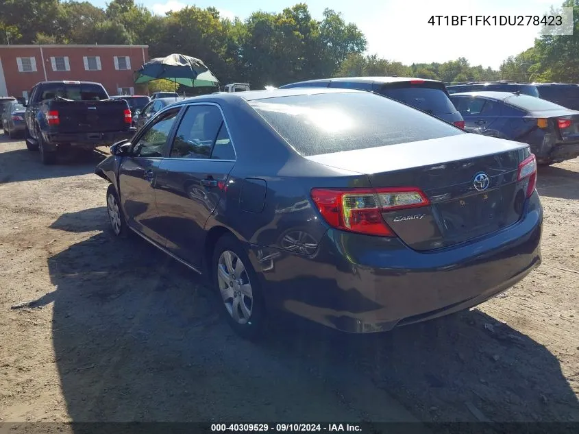 2013 Toyota Camry L/Se/Le/Xle VIN: 4T1BF1FK1DU278423 Lot: 40309529