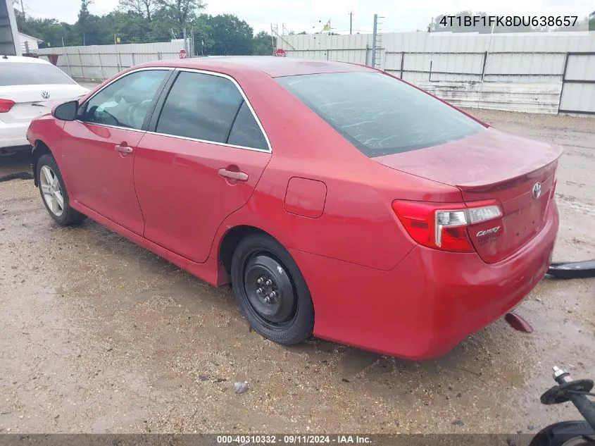 2013 Toyota Camry Se VIN: 4T1BF1FK8DU638657 Lot: 40310332