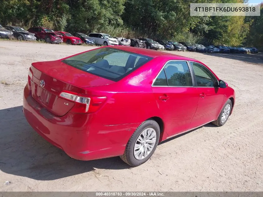 2013 Toyota Camry Le VIN: 4T1BF1FK6DU693818 Lot: 40318783