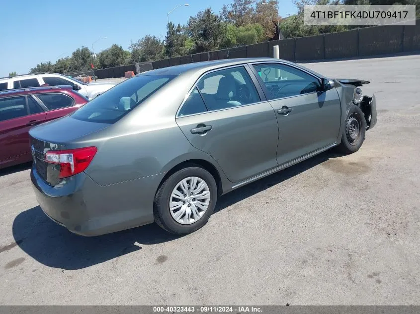 2013 Toyota Camry L/Se/Le/Xle VIN: 4T1BF1FK4DU709417 Lot: 40323443