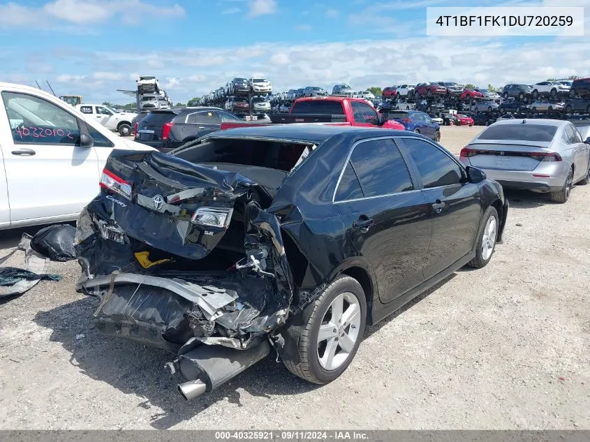 2013 Toyota Camry Se VIN: 4T1BF1FK1DU720259 Lot: 40325921