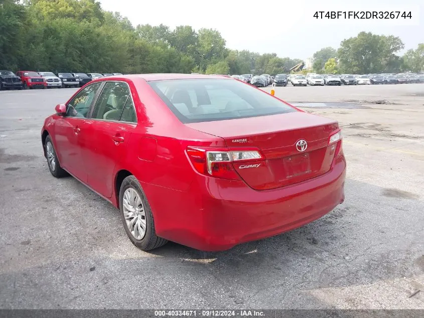 4T4BF1FK2DR326744 2013 Toyota Camry Le