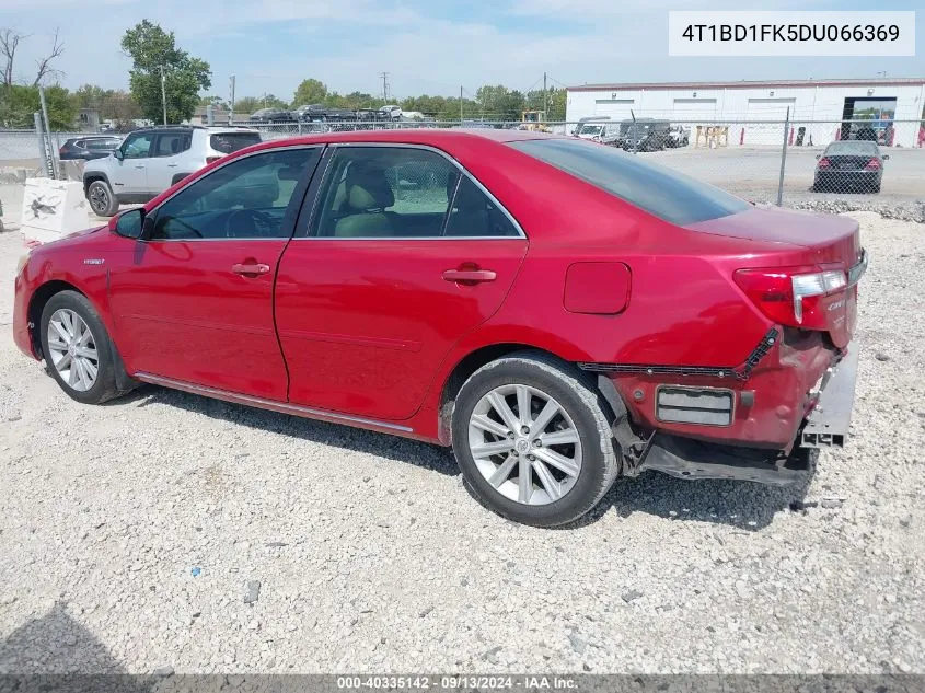 2013 Toyota Camry Hybrid Xle VIN: 4T1BD1FK5DU066369 Lot: 40335142