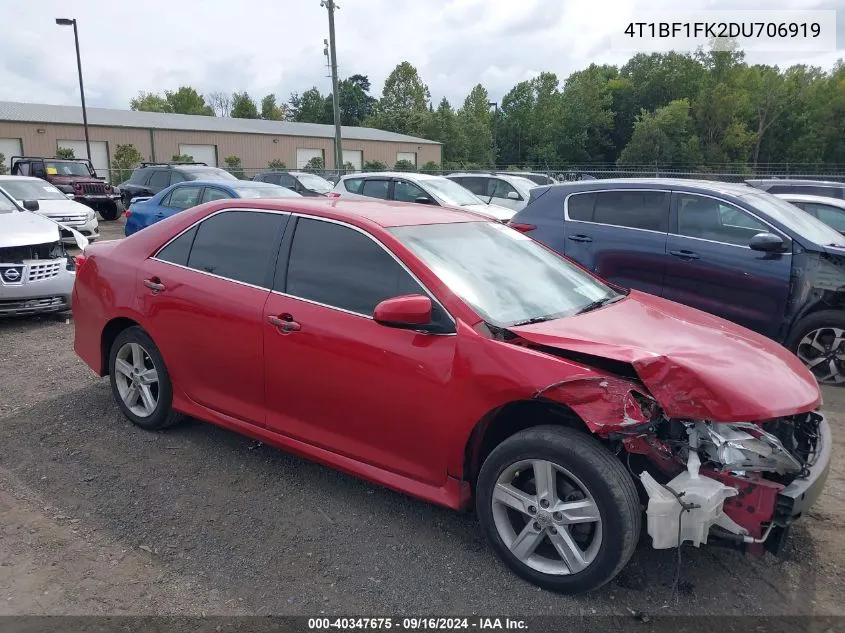 2013 Toyota Camry Se VIN: 4T1BF1FK2DU706919 Lot: 40347675