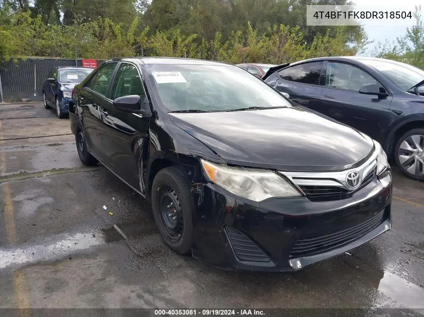 2013 Toyota Camry Le VIN: 4T4BF1FK8DR318504 Lot: 40353081