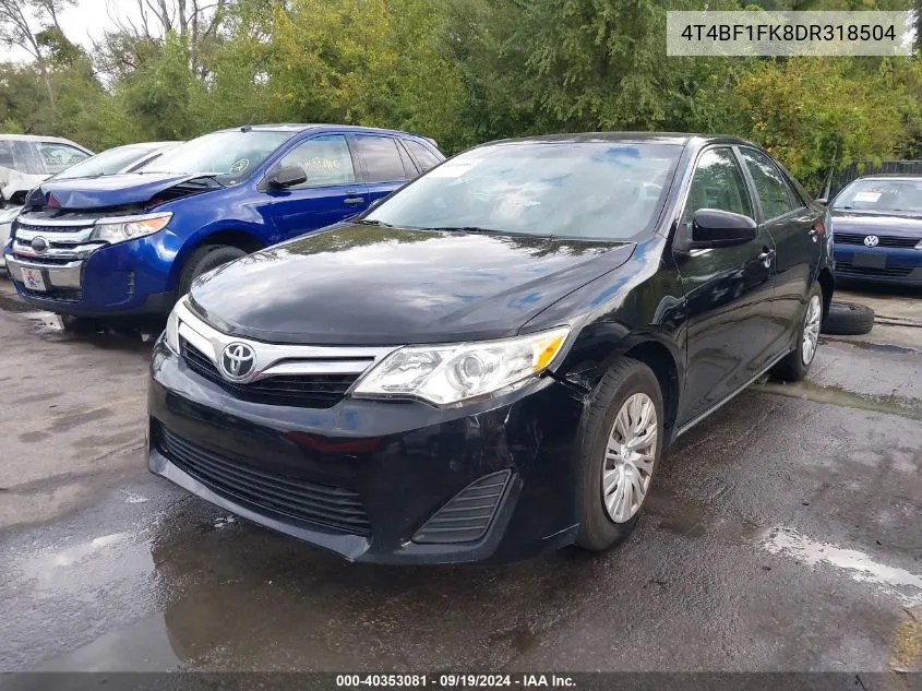 2013 Toyota Camry Le VIN: 4T4BF1FK8DR318504 Lot: 40353081