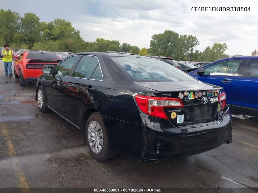 2013 Toyota Camry Le VIN: 4T4BF1FK8DR318504 Lot: 40353081