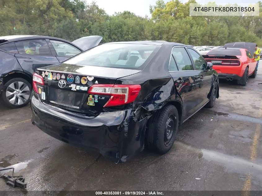 4T4BF1FK8DR318504 2013 Toyota Camry Le