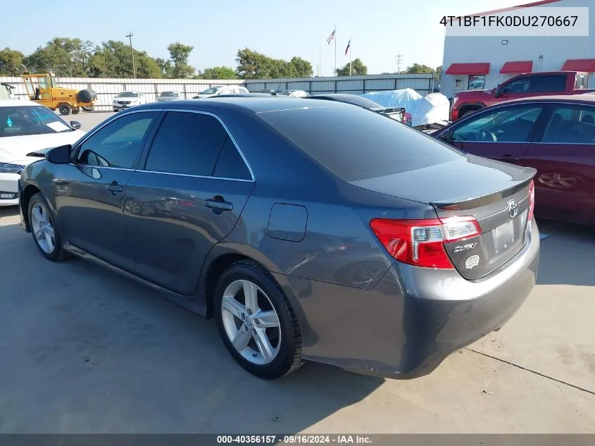 2013 Toyota Camry Se VIN: 4T1BF1FK0DU270667 Lot: 40356157