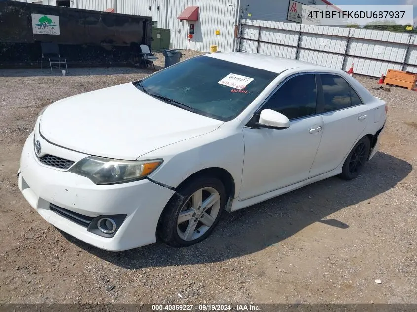 2013 Toyota Camry Se VIN: 4T1BF1FK6DU687937 Lot: 40359227