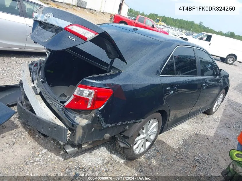 2013 Toyota Camry Xle VIN: 4T4BF1FK0DR324250 Lot: 40360076