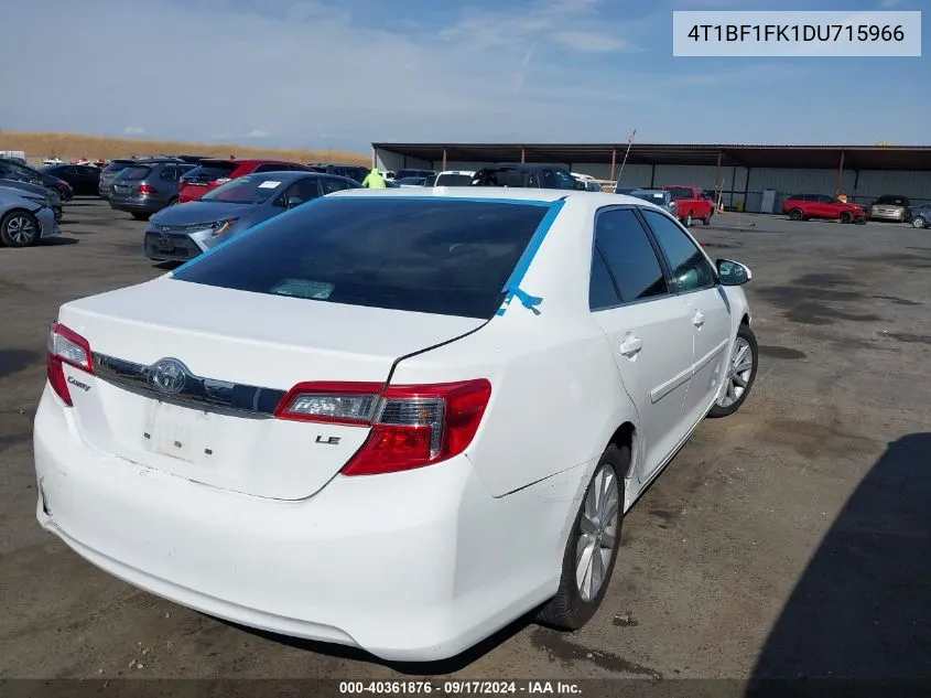 2013 Toyota Camry Xle VIN: 4T1BF1FK1DU715966 Lot: 40361876