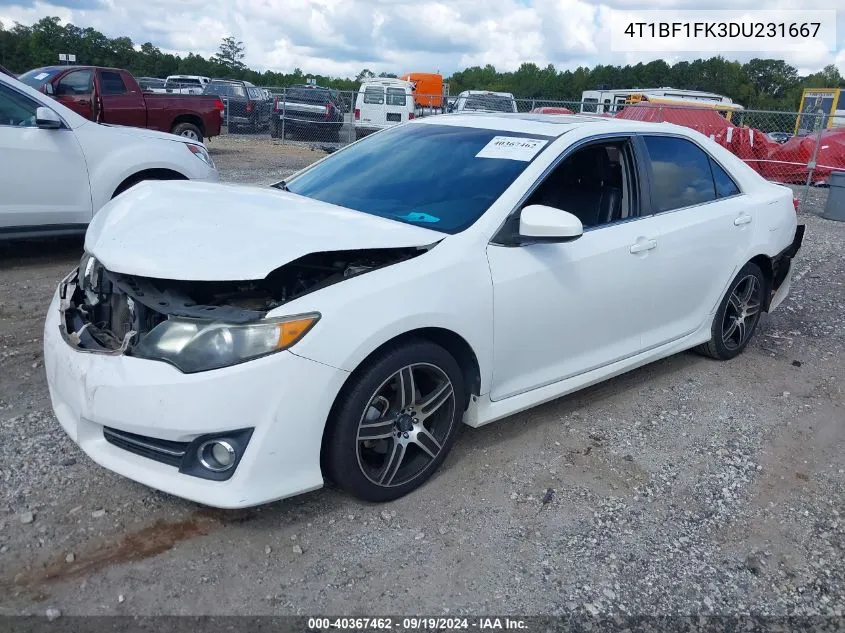 2013 Toyota Camry Se VIN: 4T1BF1FK3DU231667 Lot: 40367462