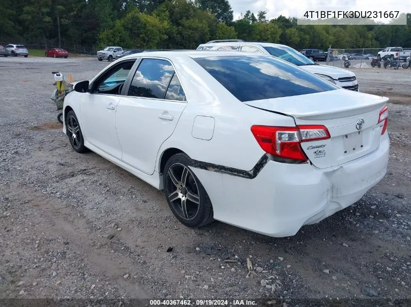 2013 Toyota Camry Se VIN: 4T1BF1FK3DU231667 Lot: 40367462