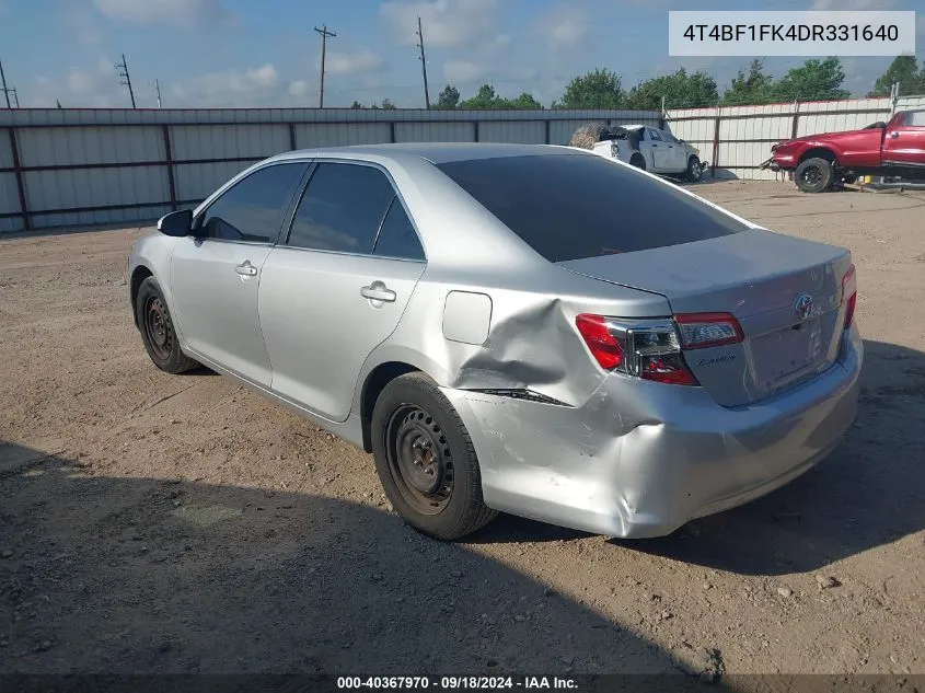 2013 Toyota Camry L VIN: 4T4BF1FK4DR331640 Lot: 40367970