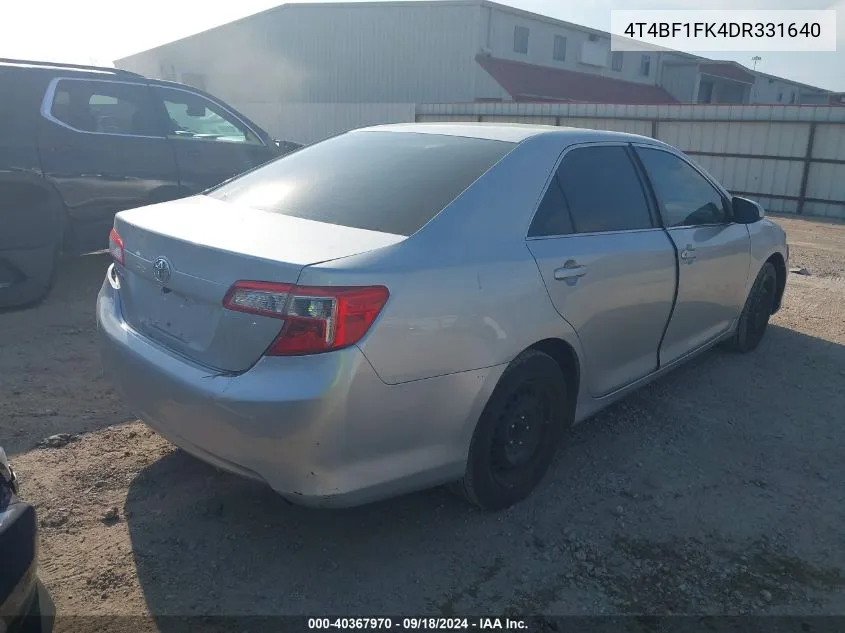 2013 Toyota Camry L VIN: 4T4BF1FK4DR331640 Lot: 40367970