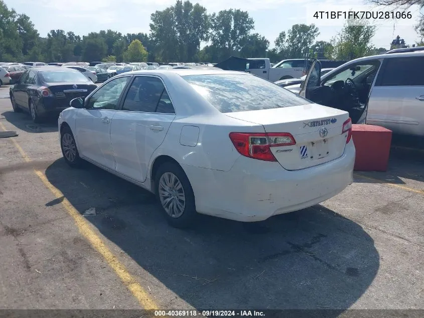 2013 Toyota Camry Le VIN: 4T1BF1FK7DU281066 Lot: 40369118