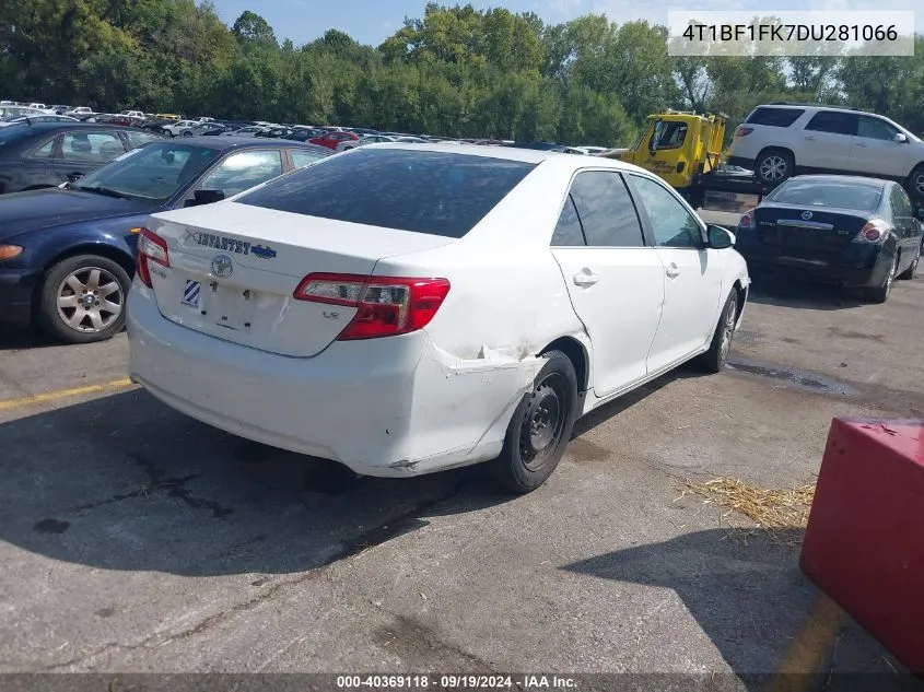 2013 Toyota Camry Le VIN: 4T1BF1FK7DU281066 Lot: 40369118