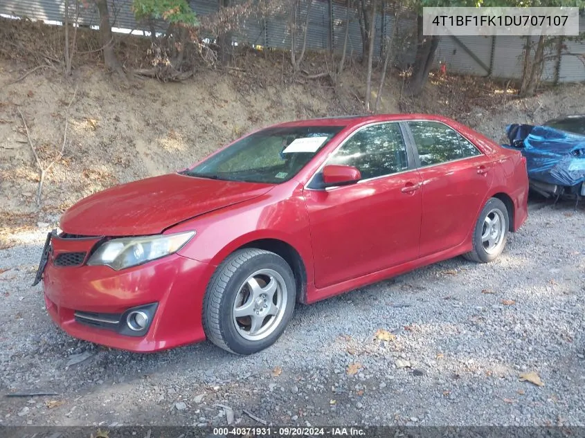 2013 Toyota Camry Se VIN: 4T1BF1FK1DU707107 Lot: 40371931