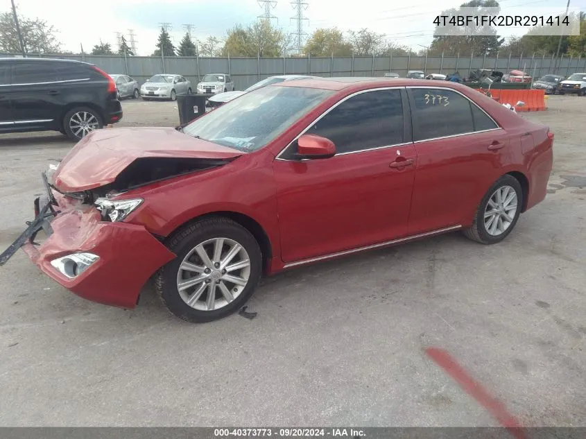 2013 Toyota Camry Xle VIN: 4T4BF1FK2DR291414 Lot: 40373773