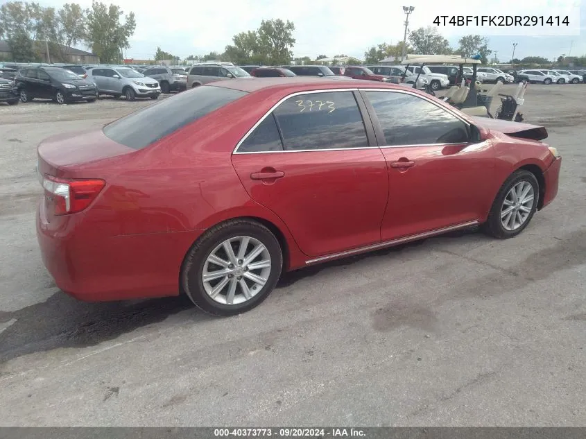 2013 Toyota Camry Xle VIN: 4T4BF1FK2DR291414 Lot: 40373773