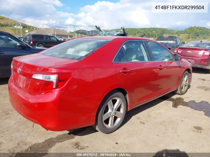 2013 Toyota Camry Le VIN: 4T4BF1FKXDR299504 Lot: 40376312