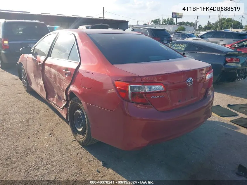 2013 Toyota Camry L VIN: 4T1BF1FK4DU688519 Lot: 40378241