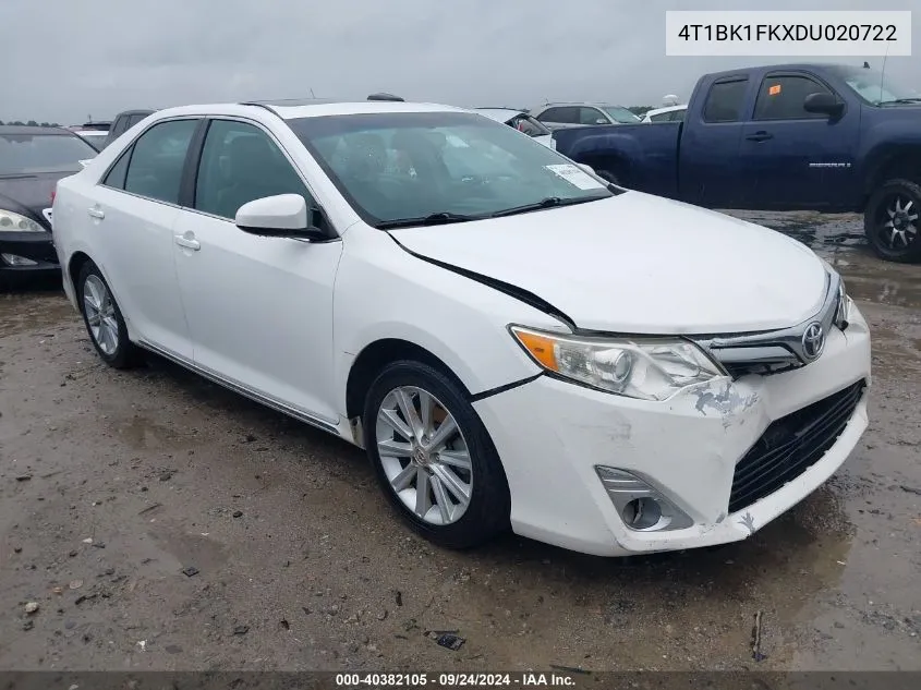 2013 Toyota Camry Xle V6 VIN: 4T1BK1FKXDU020722 Lot: 40382105