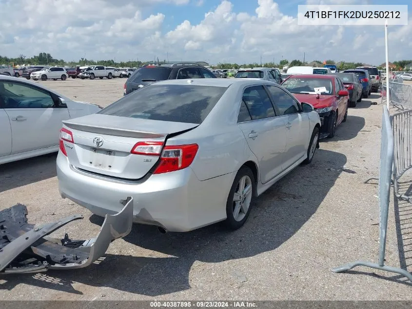 2013 Toyota Camry L/Se/Le/Xle VIN: 4T1BF1FK2DU250212 Lot: 40387895