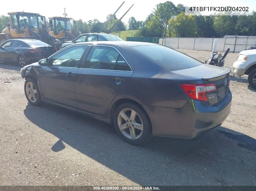 2013 Toyota Camry Se VIN: 4T1BF1FK2DU704202 Lot: 40389300