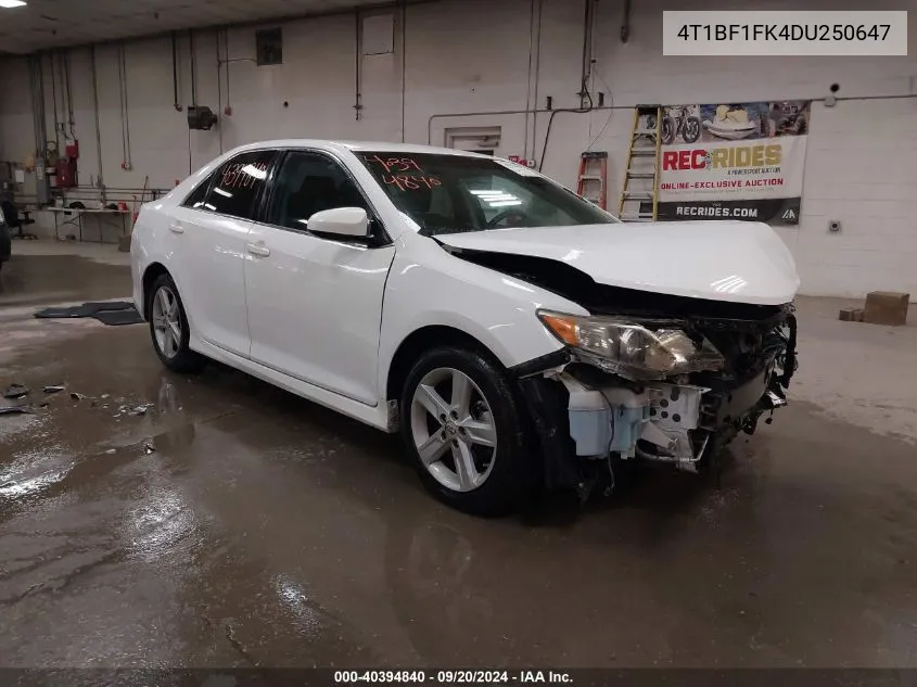 2013 Toyota Camry Se VIN: 4T1BF1FK4DU250647 Lot: 40394840