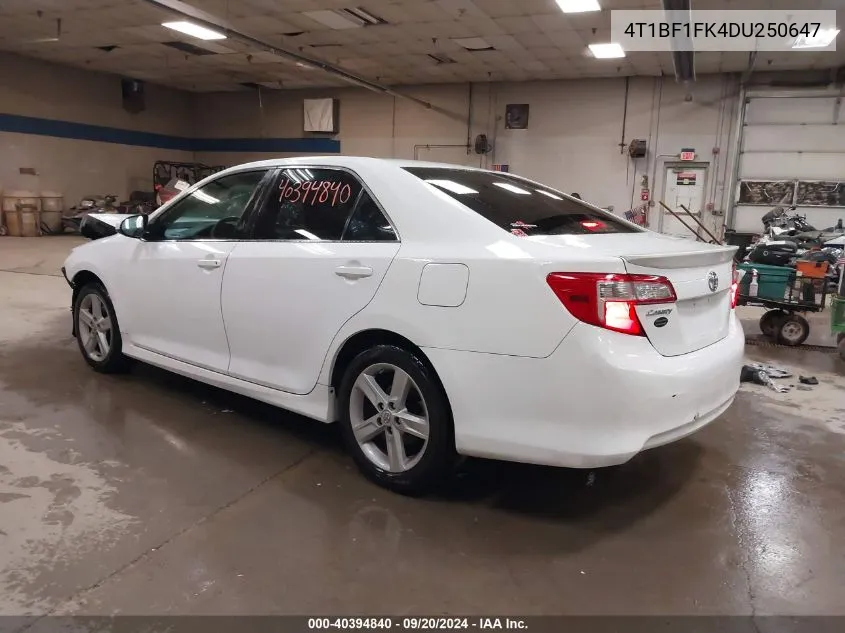 4T1BF1FK4DU250647 2013 Toyota Camry Se