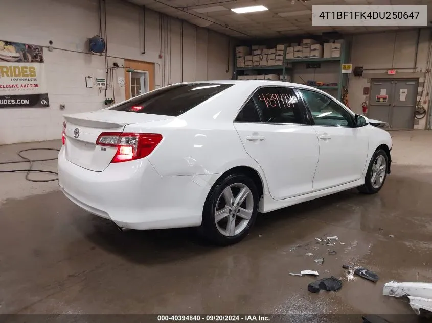 4T1BF1FK4DU250647 2013 Toyota Camry Se