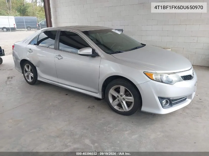 2013 Toyota Camry Se VIN: 4T1BF1FK6DU650970 Lot: 40396032