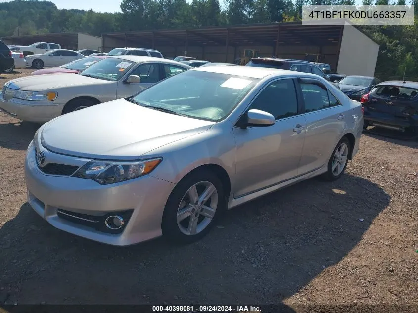 2013 Toyota Camry Se VIN: 4T1BF1FK0DU663357 Lot: 40398081