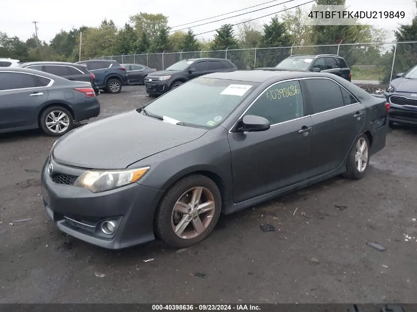 2013 Toyota Camry L/Se/Le/Xle VIN: 4T1BF1FK4DU219849 Lot: 40398636