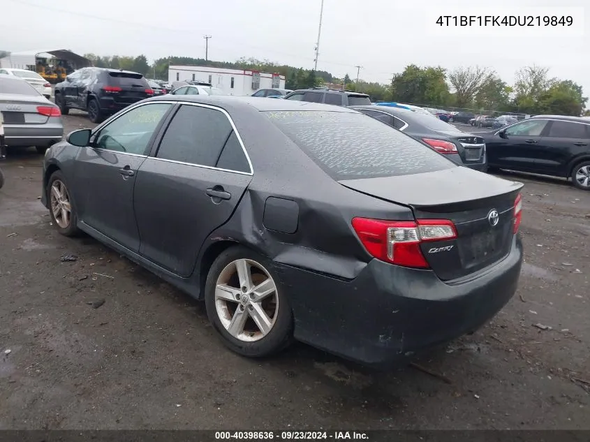 2013 Toyota Camry L/Se/Le/Xle VIN: 4T1BF1FK4DU219849 Lot: 40398636