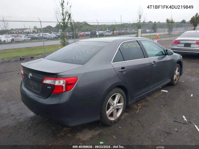 2013 Toyota Camry L/Se/Le/Xle VIN: 4T1BF1FK4DU219849 Lot: 40398636