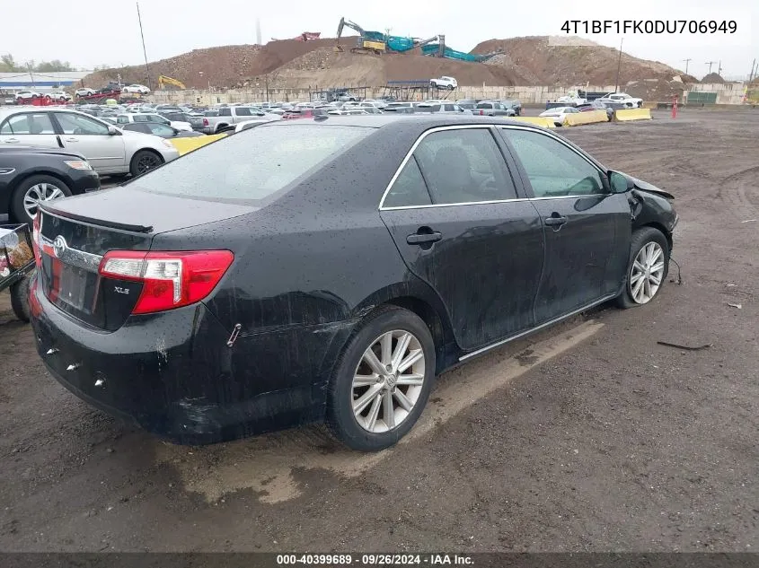 2013 Toyota Camry Xle VIN: 4T1BF1FK0DU706949 Lot: 40399689