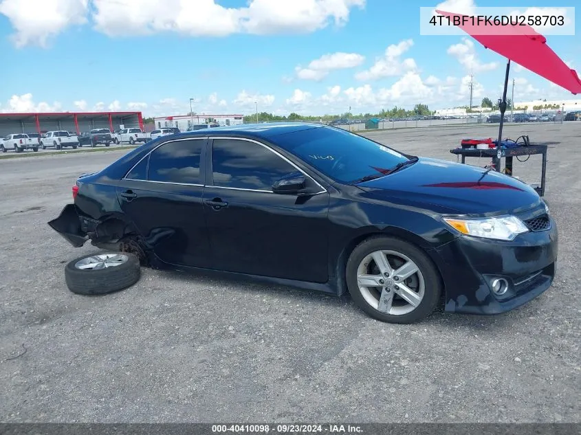 2013 Toyota Camry Se VIN: 4T1BF1FK6DU258703 Lot: 40410098