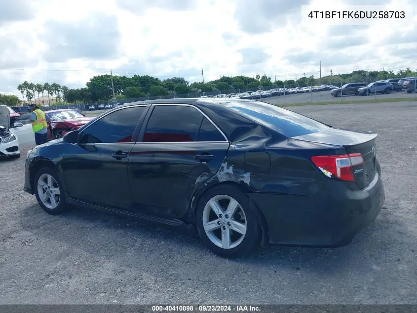 2013 Toyota Camry Se VIN: 4T1BF1FK6DU258703 Lot: 40410098